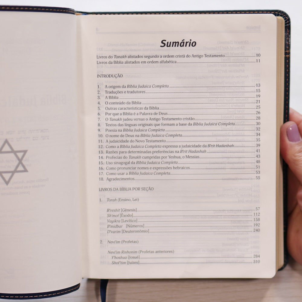 Bíblia Judaica Completa | Letra Normal | Capa Luxo Azul
