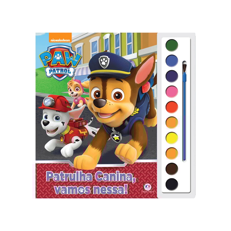Livro com Aquarela Patrulha Canina PAW Control Vamos Nessa!