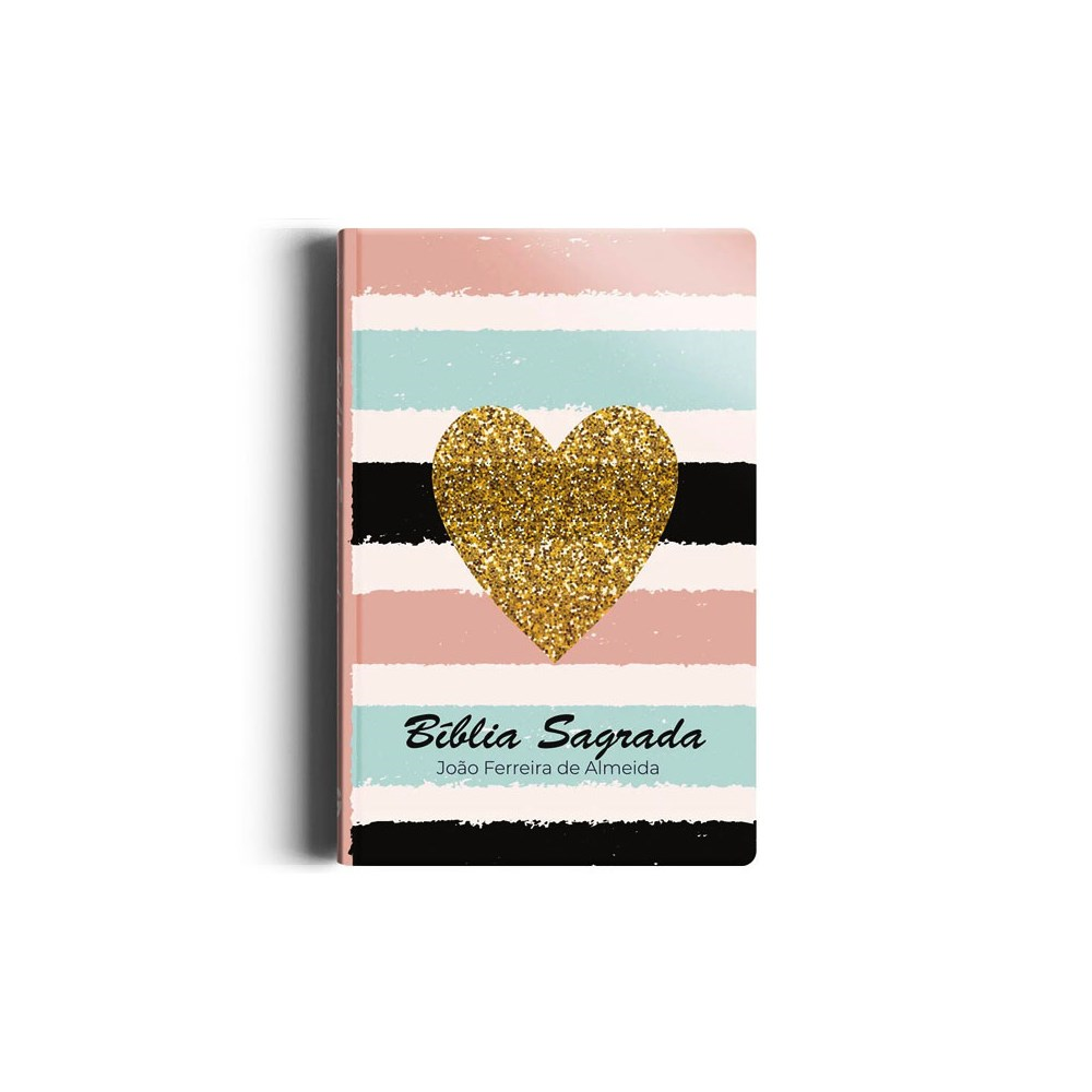 Bíblia Sagrada Listrada Coração | ARC | Letra Normal | Semi-luxo