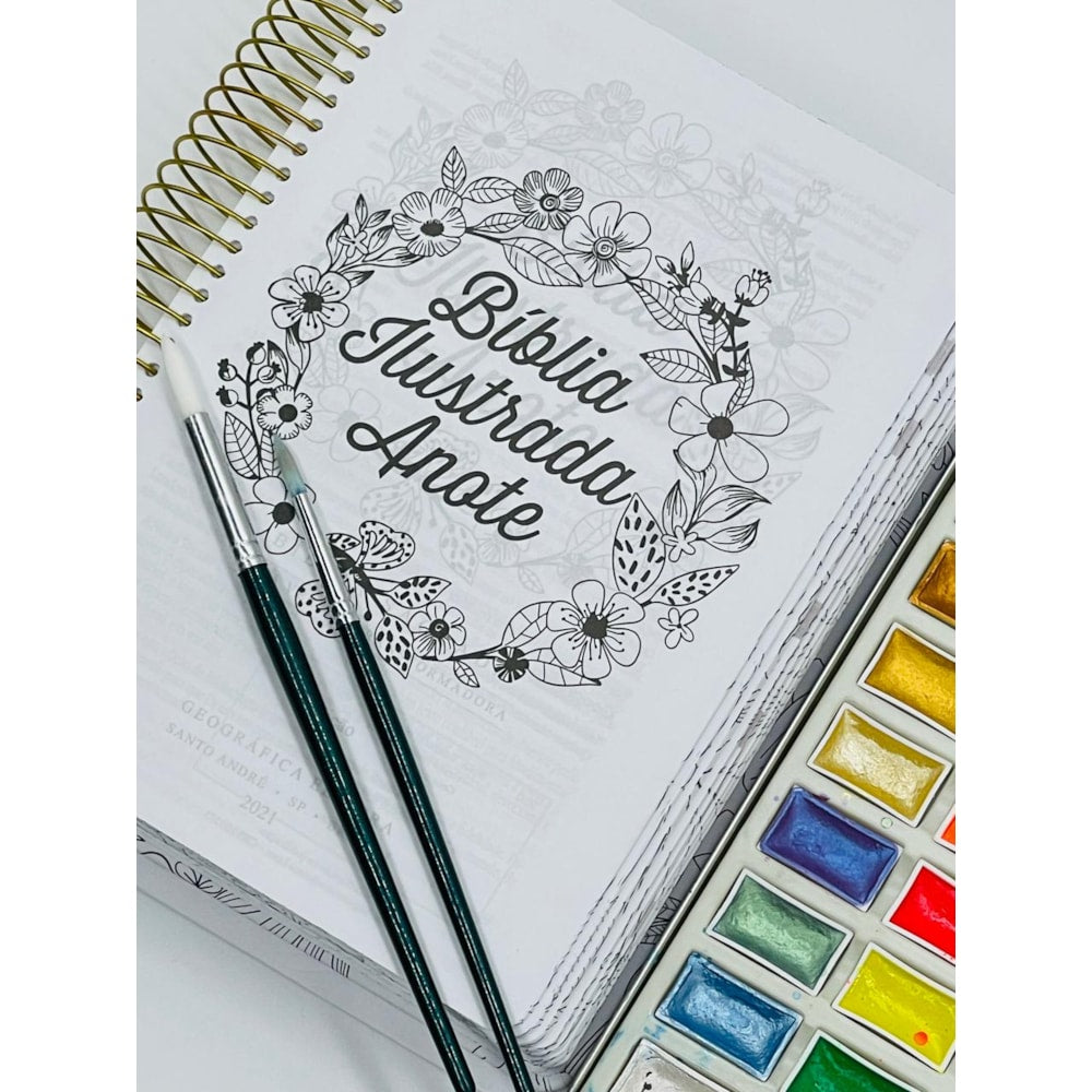 Bíblia Ilustrada Anote Florescer | NVT | Letra Normal | Capa Dura Espiral