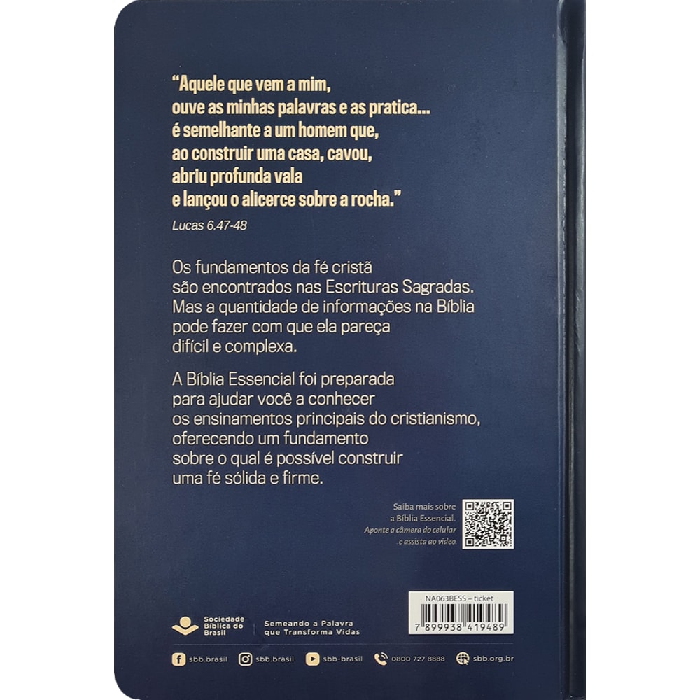 Bíblia Essencial | NAA | Letra Normal | Capa Dura Ticket