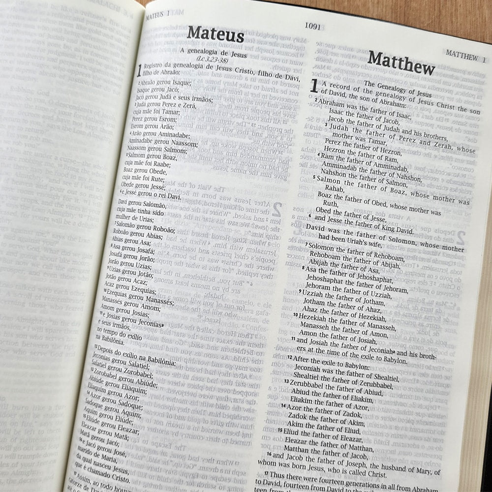 Bíblia Sagrada - Holy Bible | Português e Inglês | NVI Letra Normal | Pink