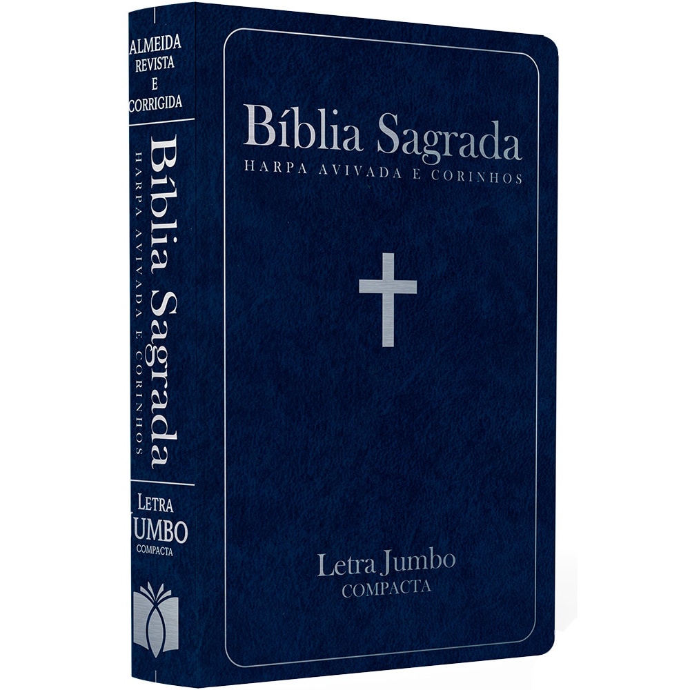 Bíblia Sagrada com Harpa Avivada e Corinhos | ARC | Letra Jumbo | Capa Semiflexível Azul