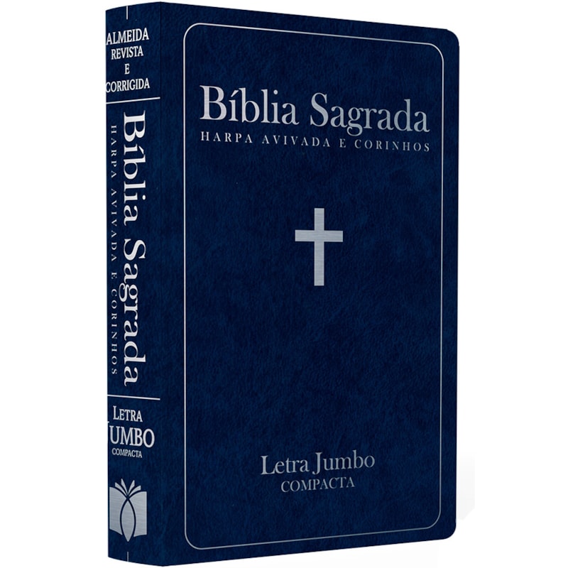 Bíblia Sagrada com Harpa Avivada e Corinhos | ARC | Letra Jumbo | Capa Semiflexível Azul