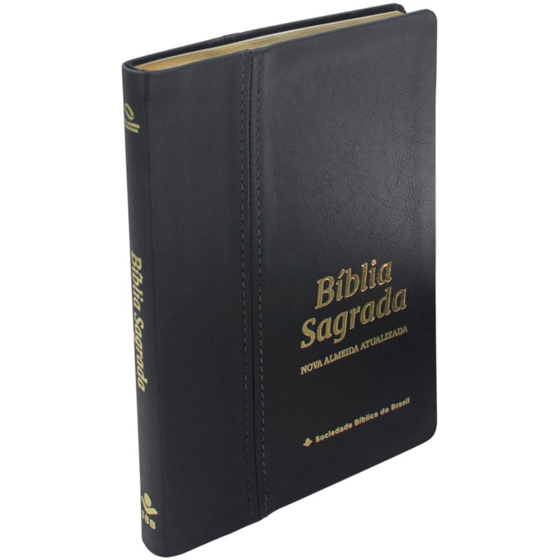 Bíblia Sagrada Slim | NAA | Letra Grande | Capa Couro Legítimo Preta