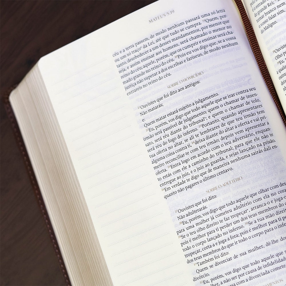 Bíblia The Purpose Book | A21 | Letra Normal | Espaço Para Anotações | Capa Couro Soft Janela