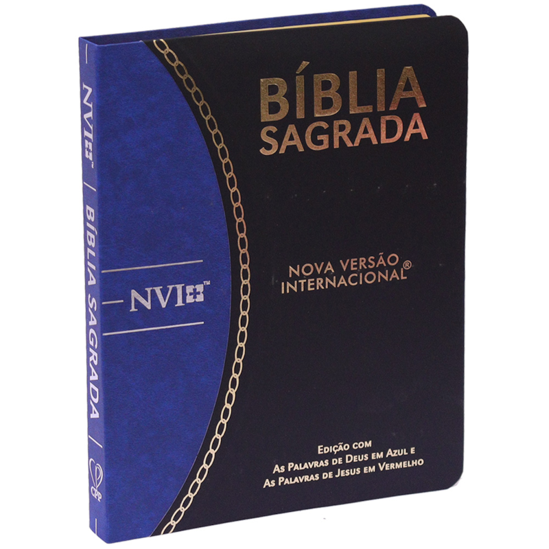 Bíblia Slim | NVI | Letra Normal | Capa Semiflexível Preta e Azul
