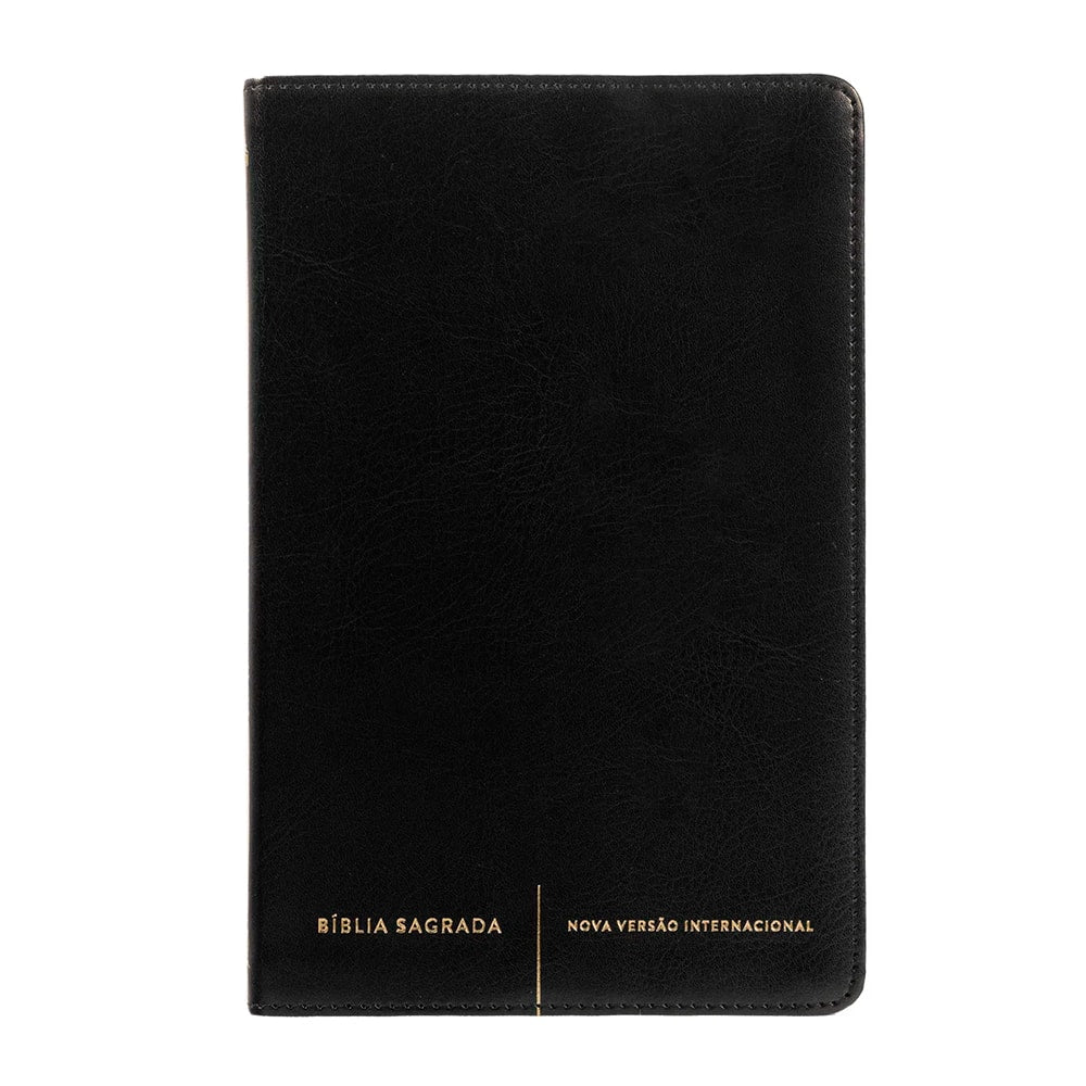 Bíblia Sagrada Slim | NVI | Letra Normal | Capa Luxo Preto