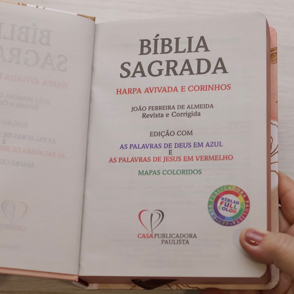 Bíblia Sagrada Brush e Folhas | ARC | Letra Maior | Harpa e Corinhos | Capa Dura