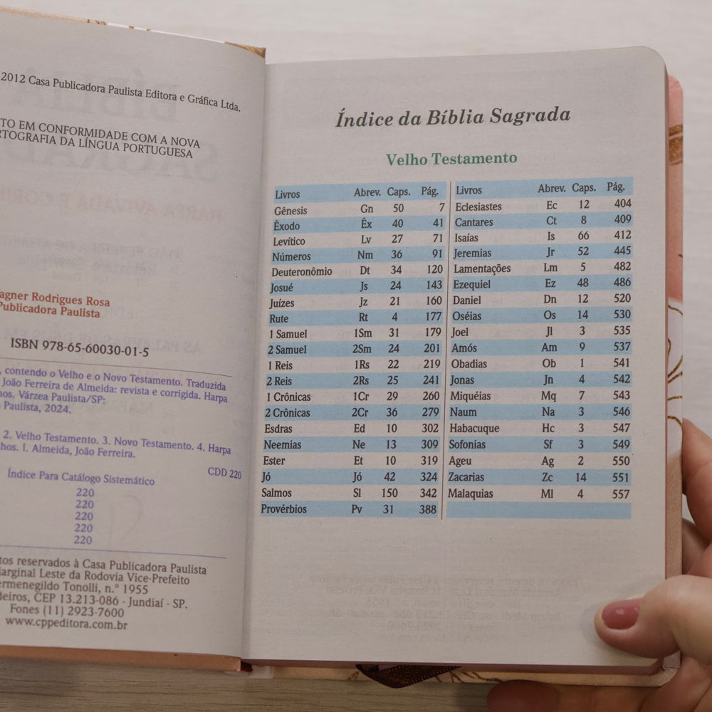 Bíblia Sagrada Brush e Folhas | ARC | Letra Maior | Harpa e Corinhos | Capa Dura