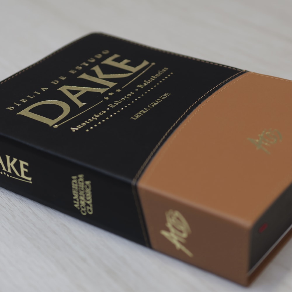 Bíblia de Estudo Dake | Letra Grande | Capa Luxo Preta e Caramelo