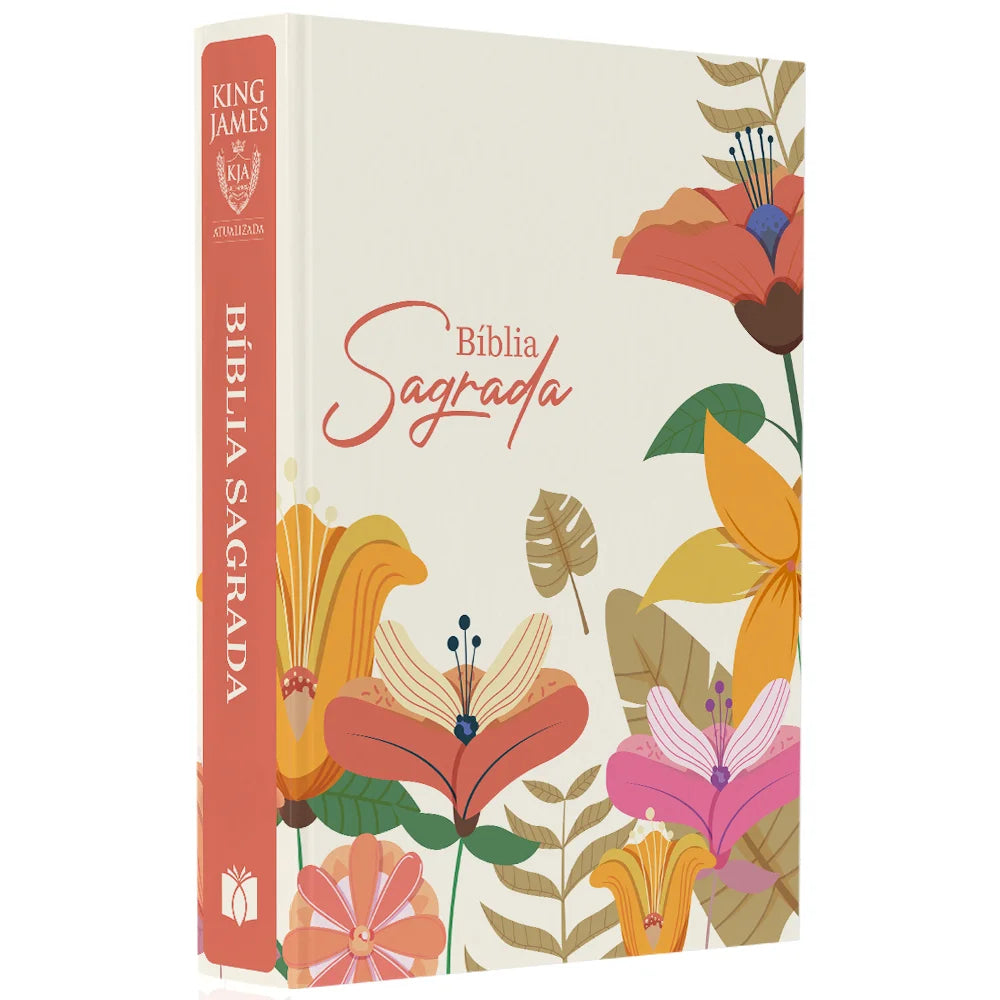 Bíblia Sagrada Flores | KJA | Letra Maior | Capa Dura