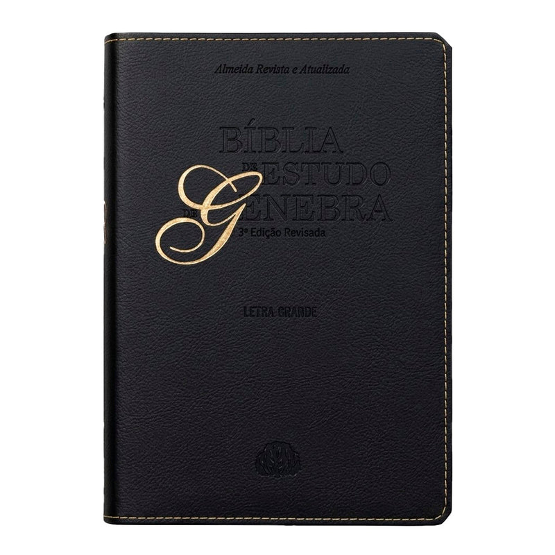 Bíblia de Estudo de Genebra | Letra Grande | ARA | Capa Luxo Preta