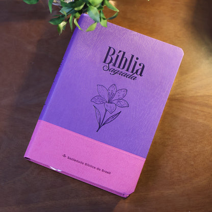 Bíblia Sagrada | ARA | Letra Grande | Legno Duo Roxo e Lilás