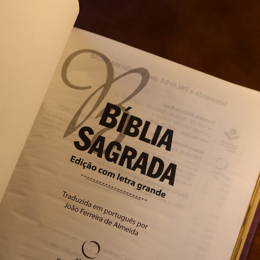 Bíblia Sagrada | ARA | Letra Grande | Legno Duo Roxo e Lilás