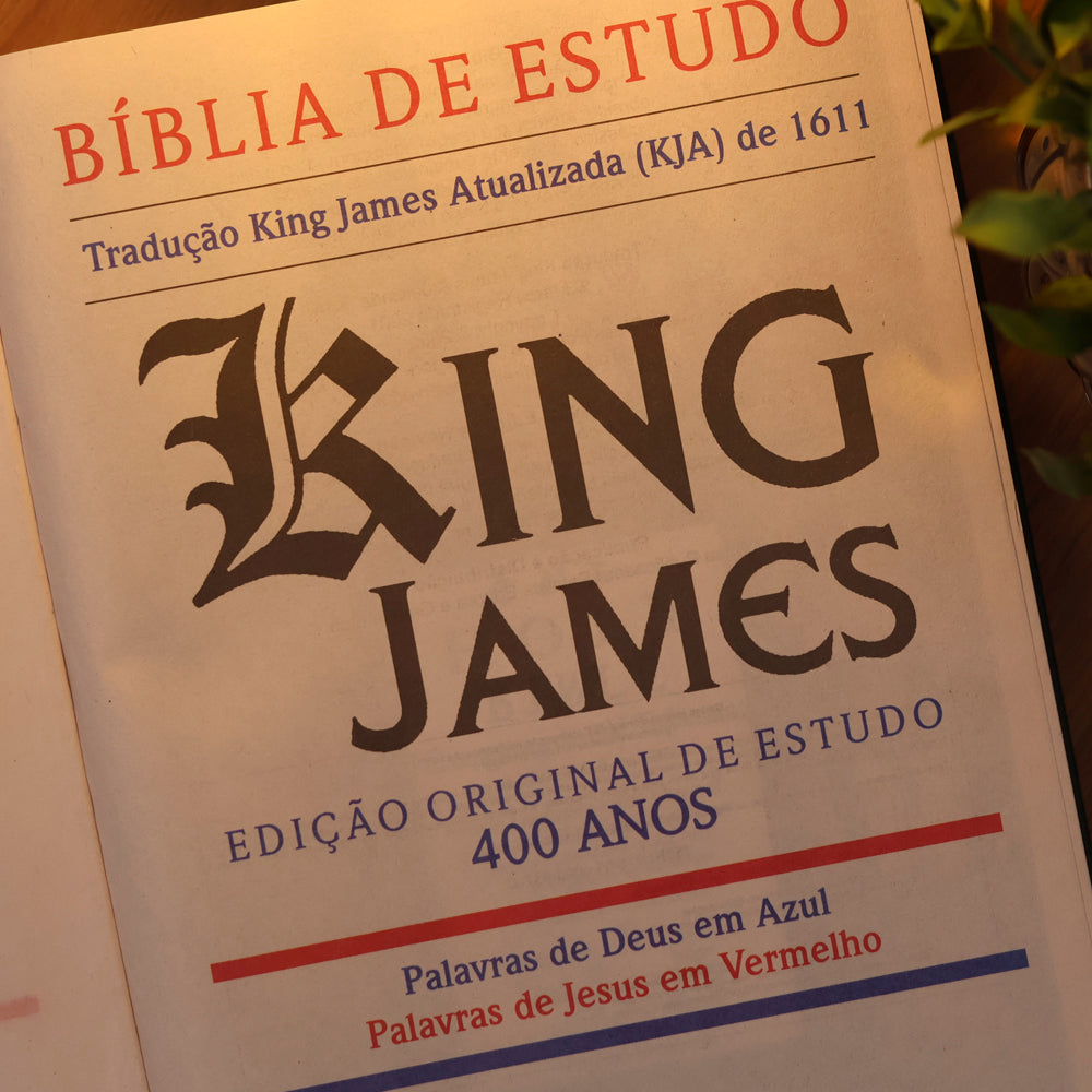 Bíblia de Estudo Bicolor | KJA | Capa Dura Preta e Marrom