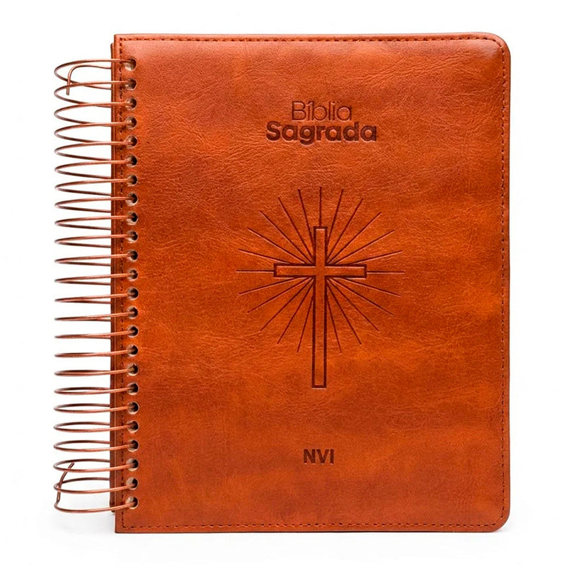 Bíblia Sagrada Espiral | NVI | Espaço Para Anotações | Bible Journaling | Couro Soft