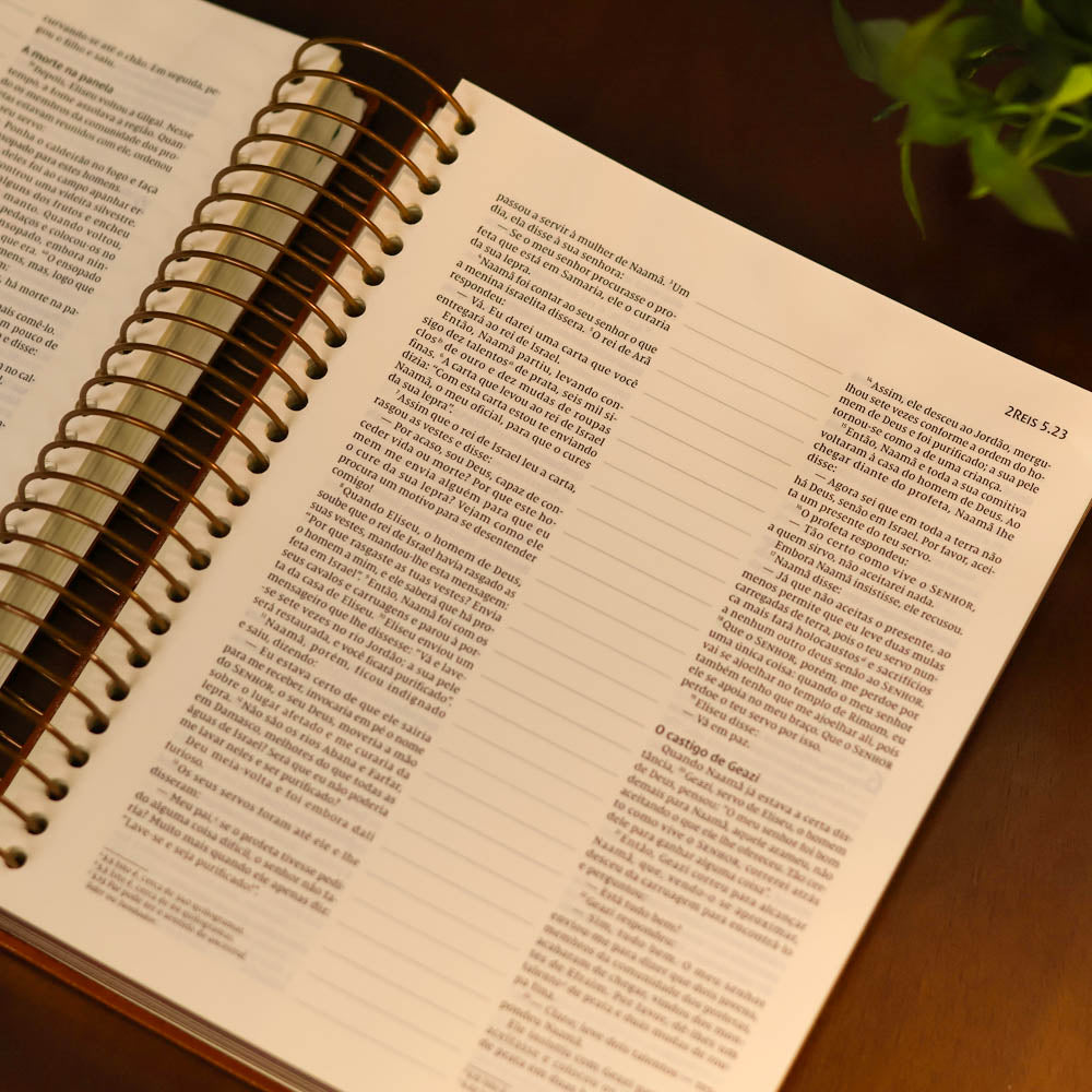 Bíblia Sagrada Espiral | NVI | Espaço Para Anotações | Bible Journaling | Couro Soft