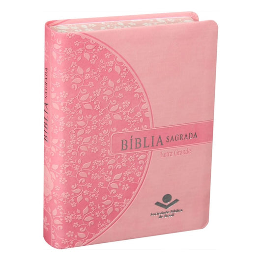 Bíblia Sagrada | Letra Grande | ARA | Capa Rosa Florida