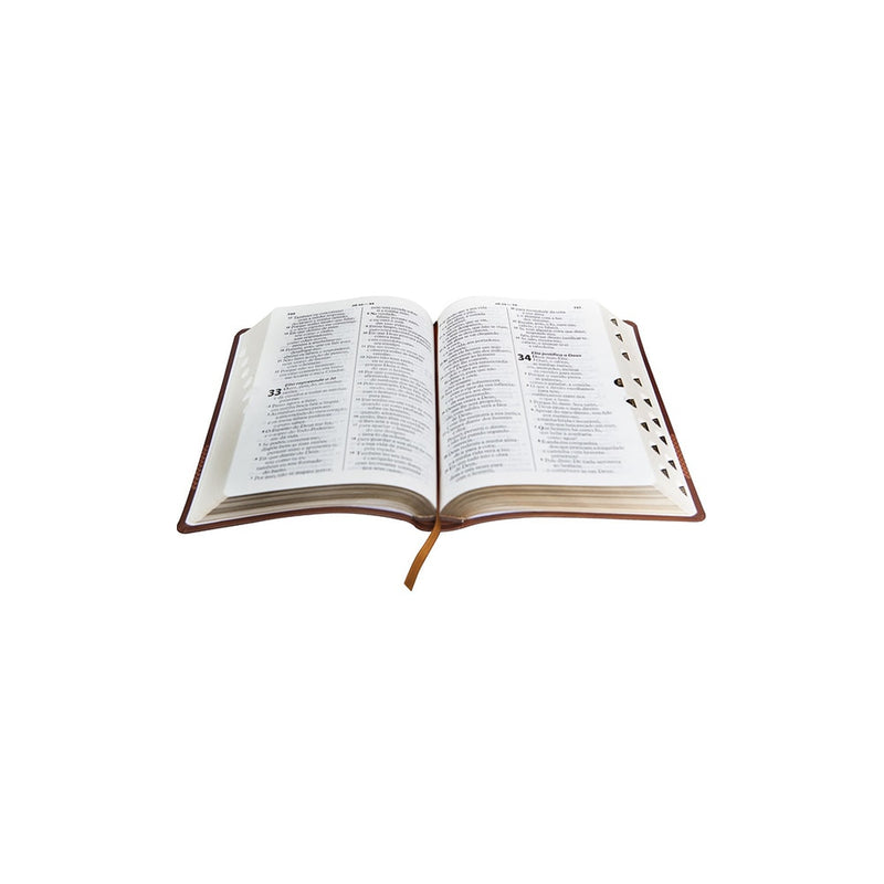 Bíblia Sagrada | Letra Gigante | ARA | Capa Marrom Claro Luxo | c/ Índice