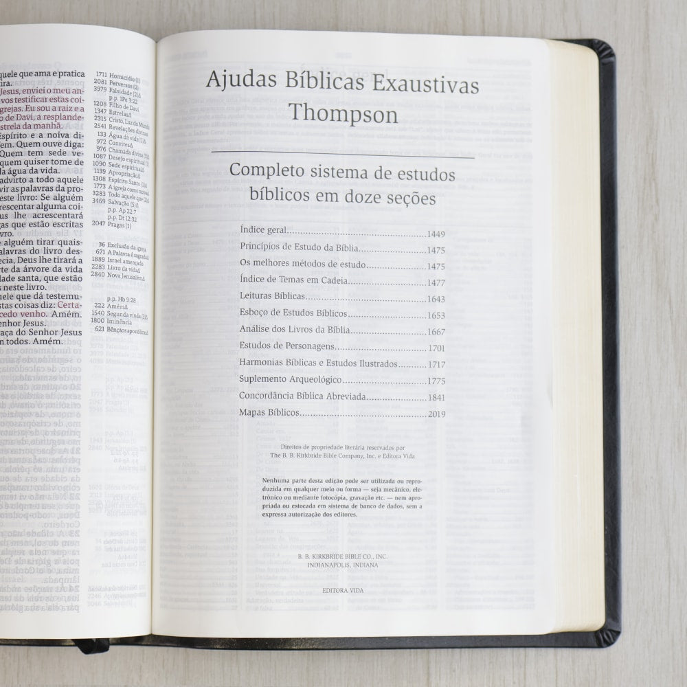 Bíblia Thompson | Letra Grande | Capa Luxo Preta C/ índice