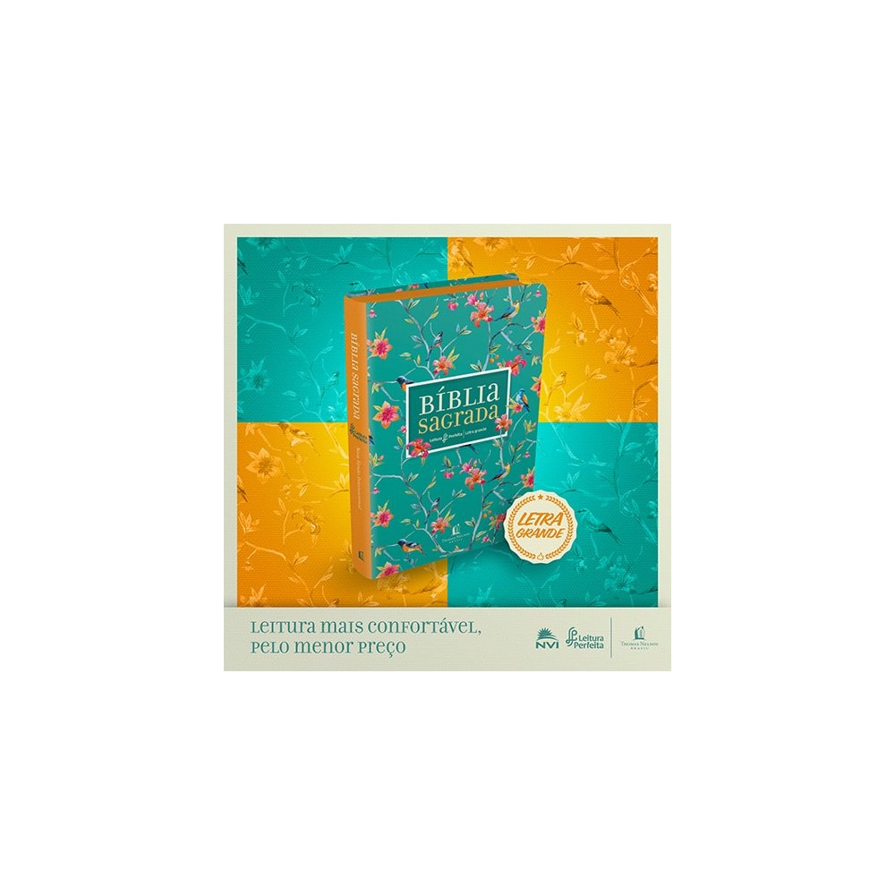 Bíblia Sagrada - Leitura Perfeita | Letra Grande | NVI | Capa Flores