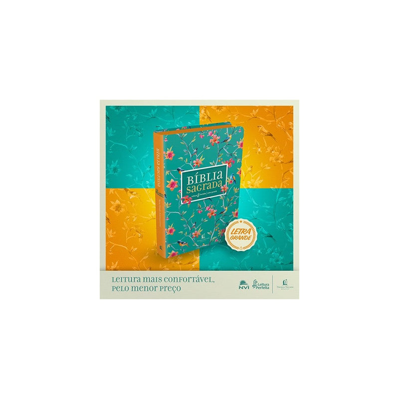 Bíblia Sagrada - Leitura Perfeita | Letra Grande | NVI | Capa Flores