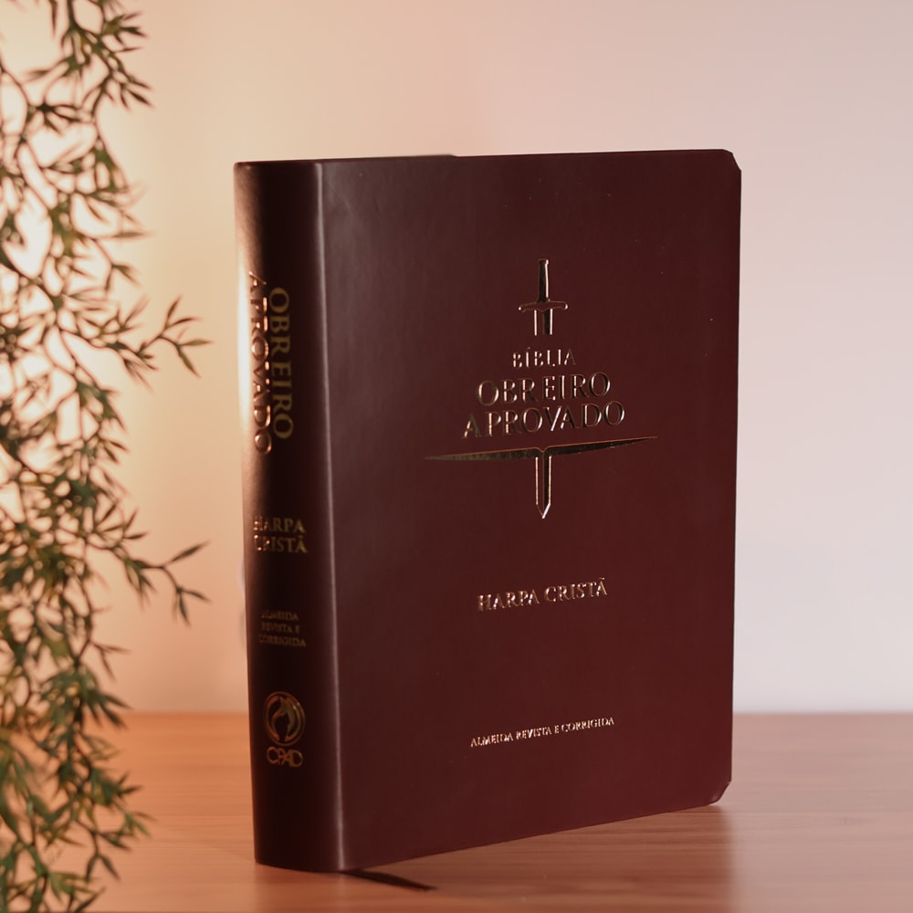 Biblia do Obreiro Aprovado Media  ARC  Harpa Crista  Capa Luxo Marrom
