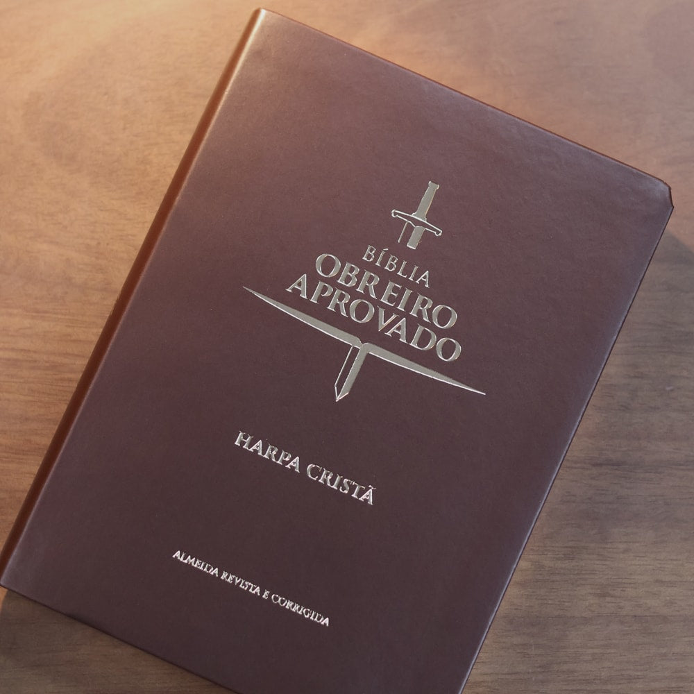 Biblia do Obreiro Aprovado Media  ARC  Harpa Crista  Capa Luxo Marrom