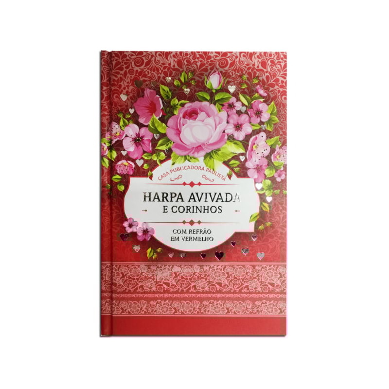 Harpa Avivada e Corinhos Floral Rosa | Letra Hipergigante | Capa Dura