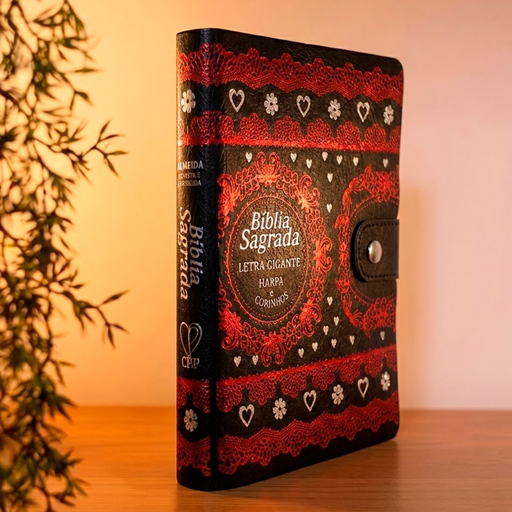 Bíblia Sagrada Carteira Grande | ARC | Letra Grande | Harpa Avivada e Corinhos Capa Preta