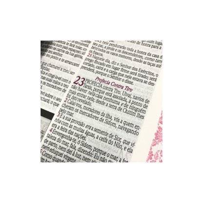 Bíblia de Estudo da Mulher Sábia | ARC | Harpa Avivada | Capa Luxo Rosas Lilás