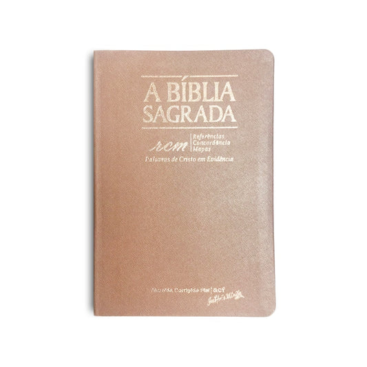 Bíblia Sagrada RCM | ACF | Letra Gigante | Capa PU Luxo Rosê Gold
