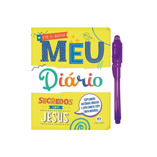 Meu Diário Segredos com Jesus | C/ Caneta de Tinta Invísvel