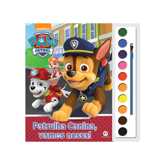 Livro com Aquarela Patrulha Canina PAW Control Vamos Nessa!