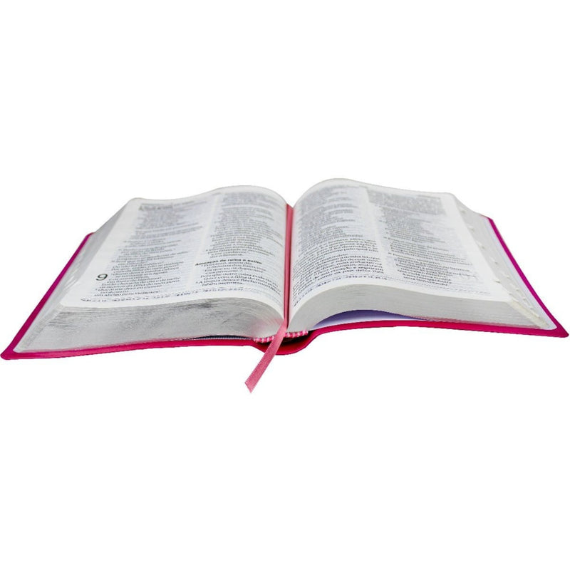 Bíblia Sagrada | NAA | Letra Gigante | Capa Pink Flor C/ Índice