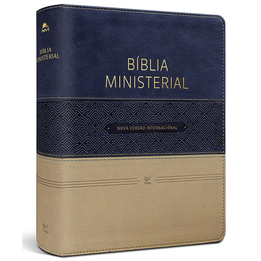 Bíblia Ministerial | NVI Letra Normal | Capa Azul e Bege