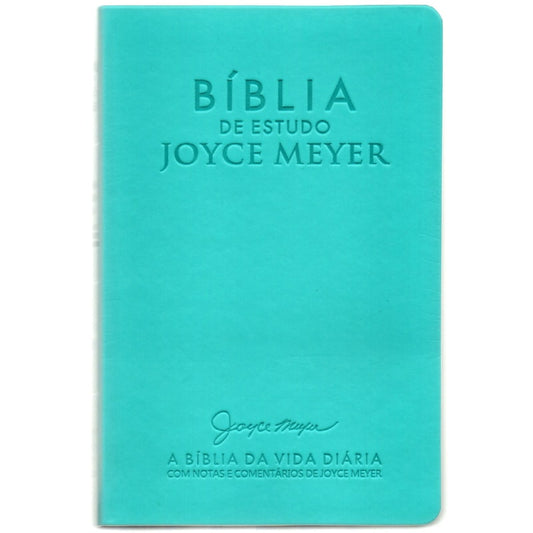 Bíblia De Estudo Joyce Meyer | NVI | Letra Média | Capa Azul Tifany