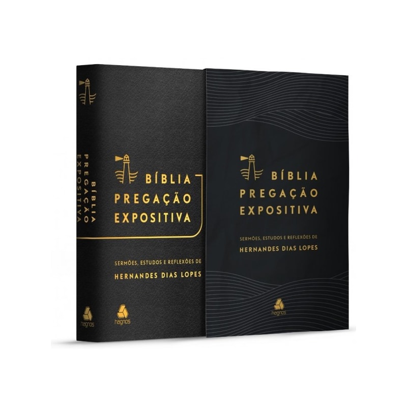 Bíblia Pregação Expositiva | ARA | Letra Normal | PU luxo preta | Hernandes Dias Lopes