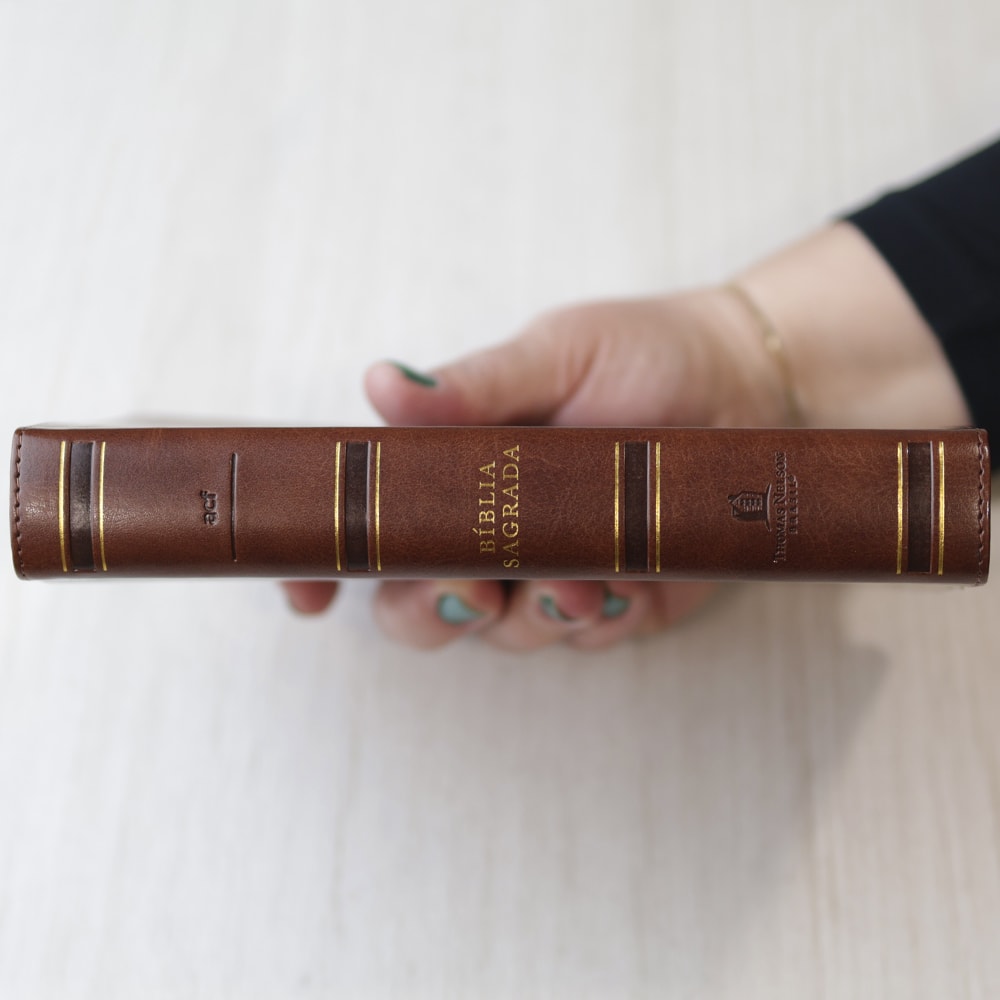 Bíblia Sagrada | ACF | Letra Grande | Couro Soft Marrom