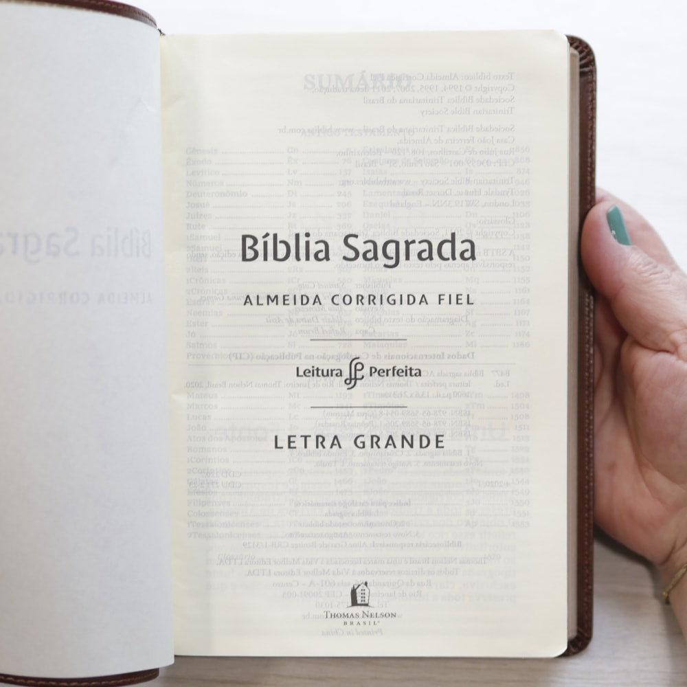 Bíblia Sagrada | ACF | Letra Grande | Couro Soft Marrom