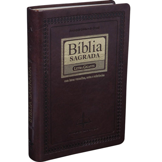 Bíblia Sagrada | ARC | Letra Gigante | Marrom Nobre C/ Índice