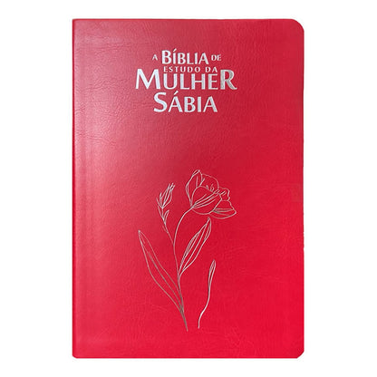 Bíblia de Estudo da Mulher Sábia | ARC | Harpa Avivada | Capa Magnólia Vermelha