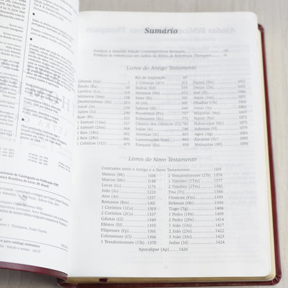 Bíblia Thompson de Estudo | AEC | Letra Grande | Capa Luxo Vinho