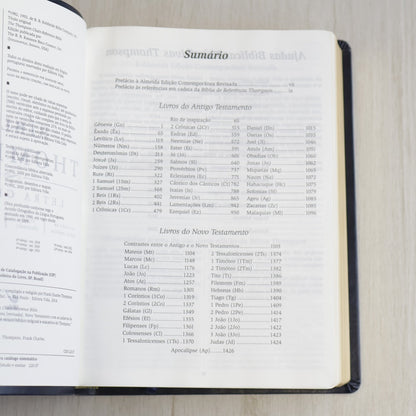 Bíblia Thompson de Estudo | AEC | Letra Grande | Capa Luxo Azul