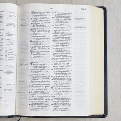 Bíblia Thompson de Estudo | AEC | Letra Grande | Capa Luxo Azul