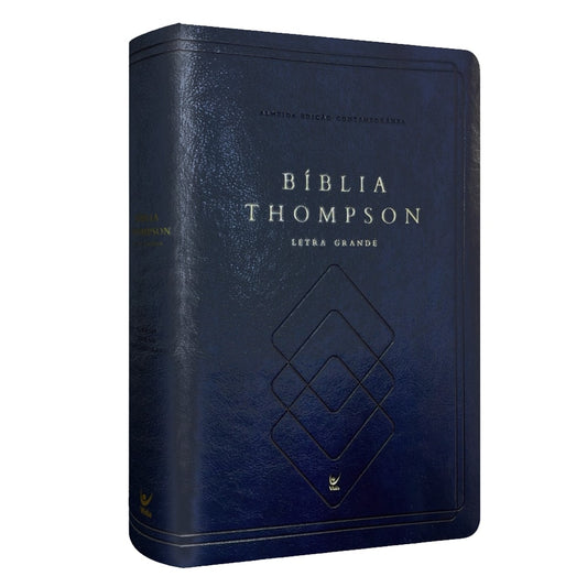 Bíblia Thompson de Estudo | AEC | Letra Grande C/ Índice | Capa Luxo Azul