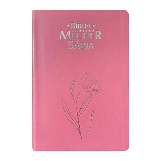Bíblia de Estudo da Mulher Sábia | ARC | Harpa Avivada | Capa Magnólia Rosa