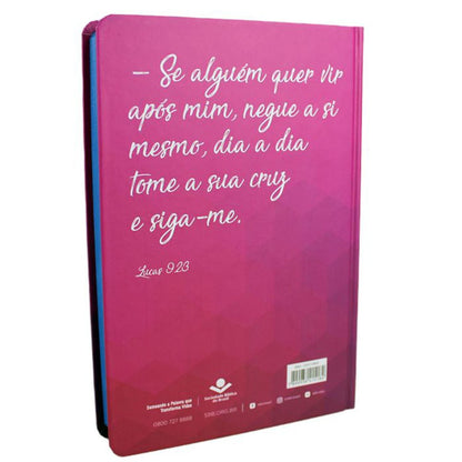 Bíblia Sagrada Cruz Prata| Letra Normal | NAA | Capa Dura Vinho