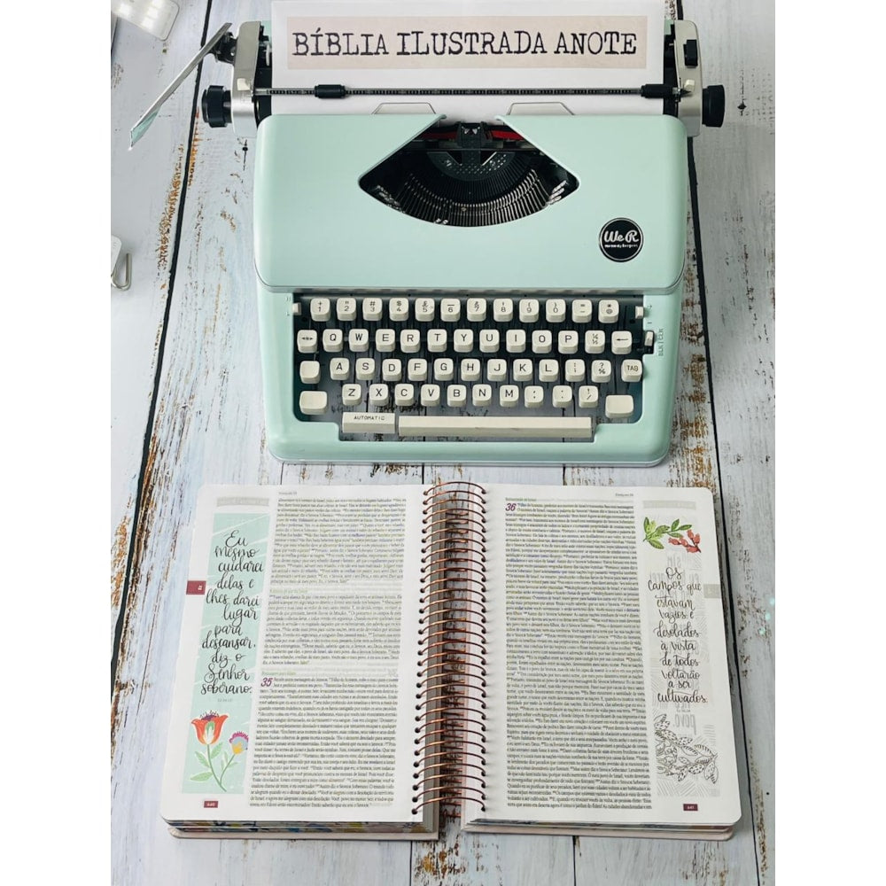 Bíblia Ilustrada Anote Florescer | NVT | Letra Normal | Capa Dura Espiral